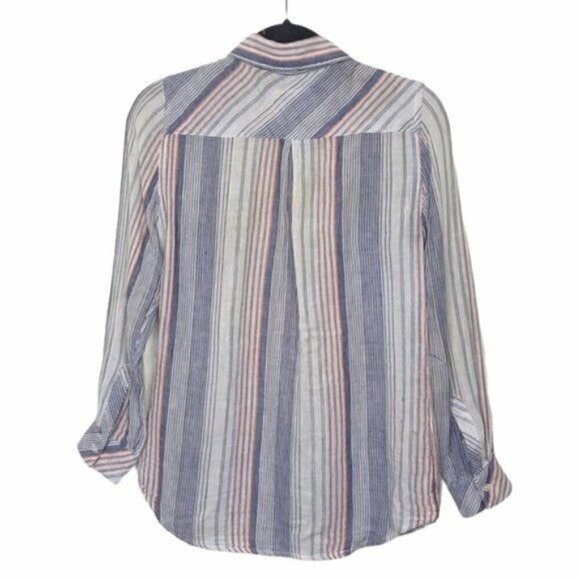 Rails Stripe Gray Cotton Button Up Shirt Small - Picture 2 of 8